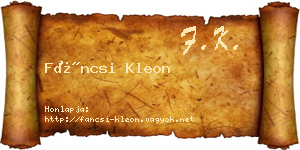 Fáncsi Kleon névjegykártya